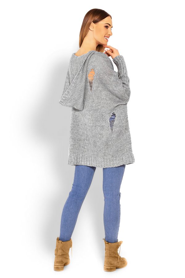 Grey Long Jumper in Sweaters, Pullovers, Jumpers, Turtlenecks, Boleros, Shrugs with Acrylic