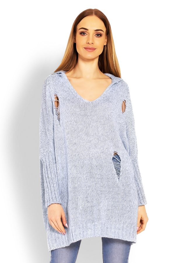 Blue Long Jumper in Sweaters, Pullovers, Jumpers, Turtlenecks, Boleros, Shrugs with Acrylic