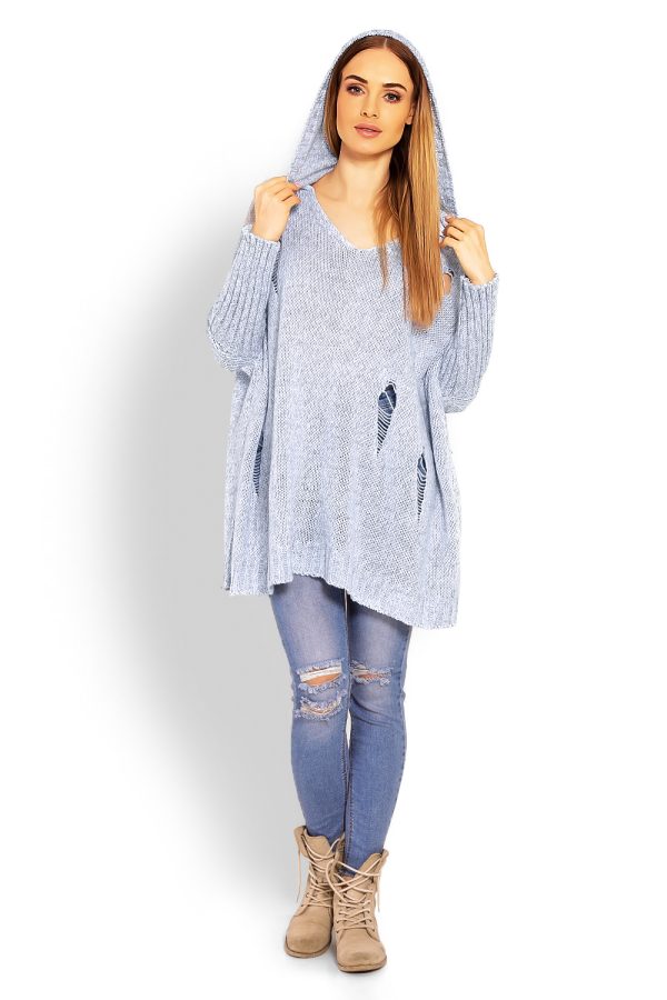 Blue Long Jumper in Sweaters, Pullovers, Jumpers, Turtlenecks, Boleros, Shrugs with Acrylic