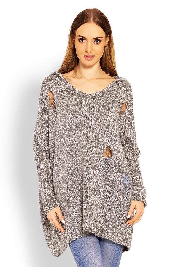 Beige Long Jumper in Sweaters, Pullovers, Jumpers, Turtlenecks, Boleros, Shrugs with Acrylic