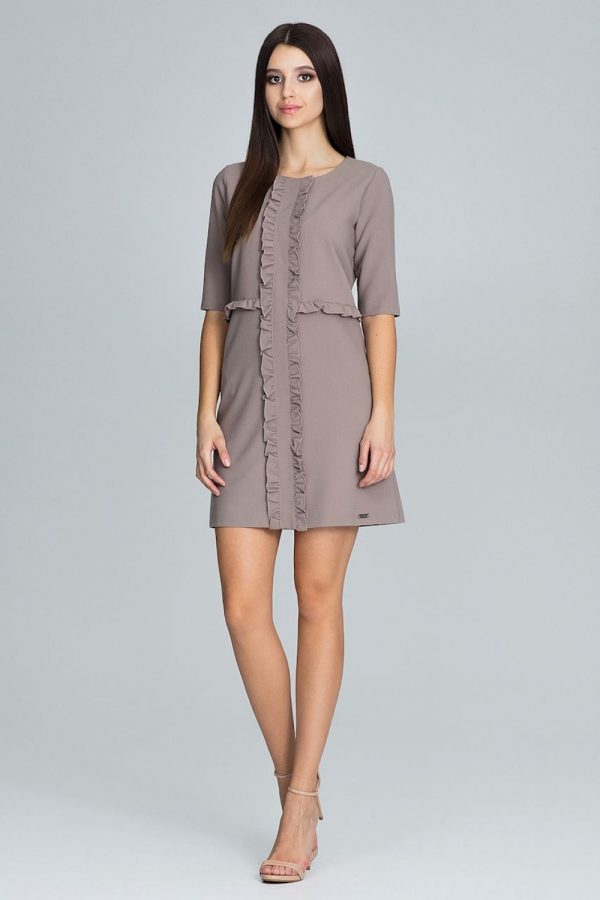Brown Cocktail Dress in Formal Dresses, Cocktail Dresses with Spandex, Polyester and Viscose