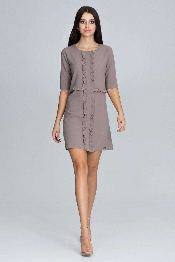 Brown Cocktail Dress in Formal Dresses, Cocktail Dresses with Spandex, Polyester and Viscose