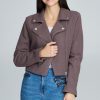 Brown Jacket in Women`s Coats, Jackets with Spandex, Polyester and Wool