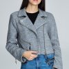 Grey Jacket in Women`s Coats, Jackets with Spandex, Polyester and Wool