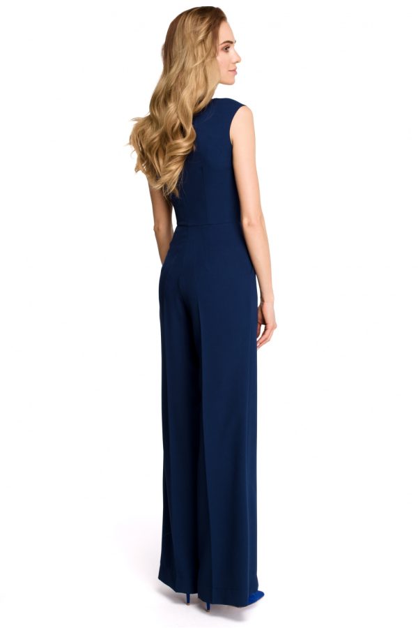 Navy Blue Suit in Playsuits For Women with Spandex and Polyester