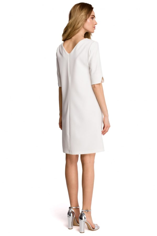 Beige Daydress in Day Dresses with Spandex and Polyester