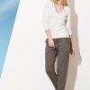 Green Women Trousers in Casual Pants For Women with Spandex and Viscose