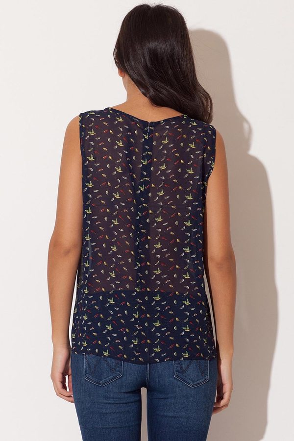 Blue Blouse in Women`s Blouses, Tunics with Polyester