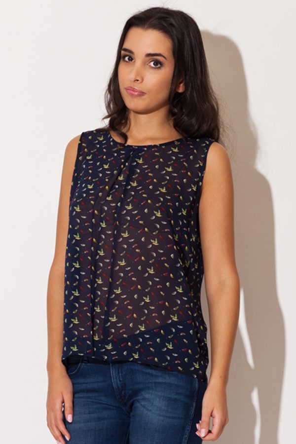 Blue Blouse in Women`s Blouses, Tunics with Polyester