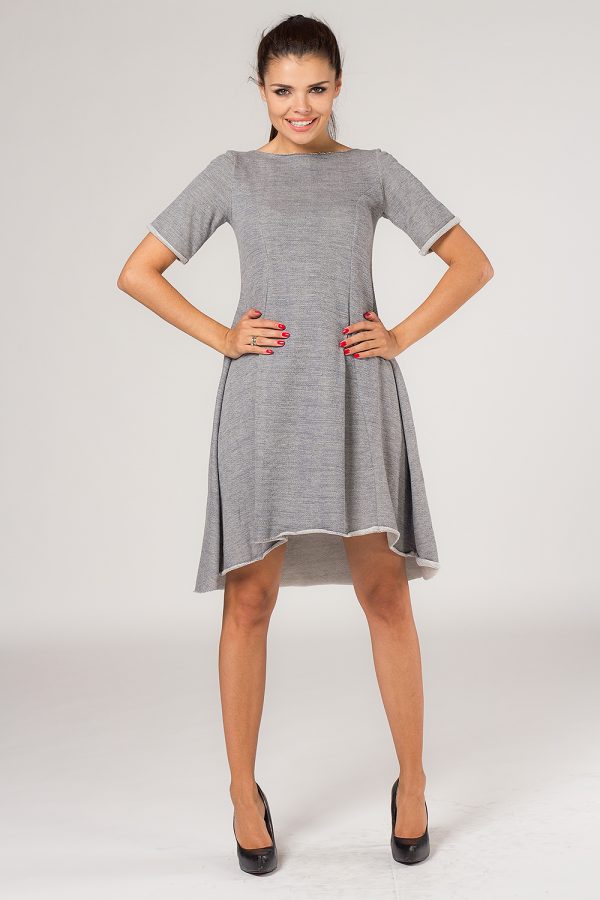 Grey Daydress in Day Dresses with Cotton and Spandex
