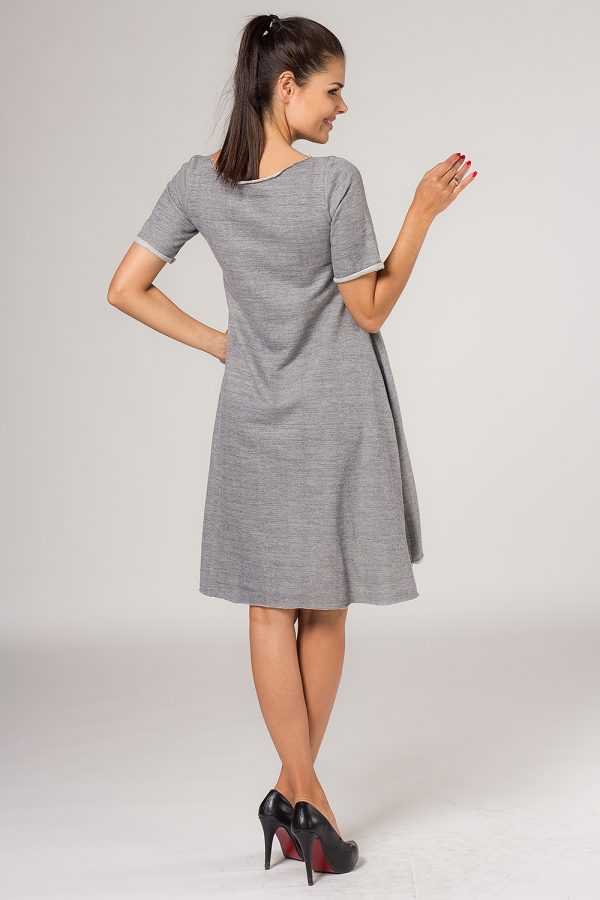 Grey Daydress in Day Dresses with Cotton and Spandex