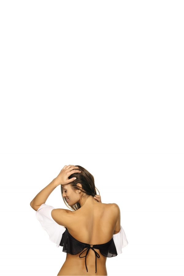 Black Tankini Shirt in Two-Piece Swimsuits, Tops, Swimsuit Bottoms with Spandex and Polyamide