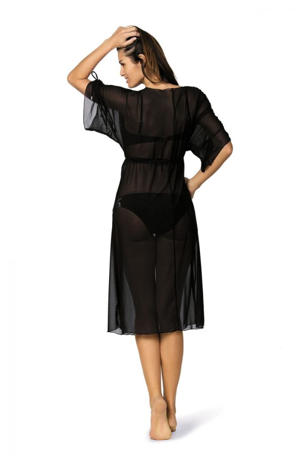 Black Beach Tunic in Beach Dresses, Cover-Ups, Pareos with Spandex and Polyamide