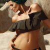 Green Swimsuit Two Piece in Two-Piece Swimsuits, Tops, Swimsuit Bottoms with Spandex and Polyamide