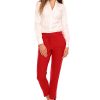 809465 Red Women Trousers in Formal Trousers For Ladies with Cotton, Spandex and Nylon