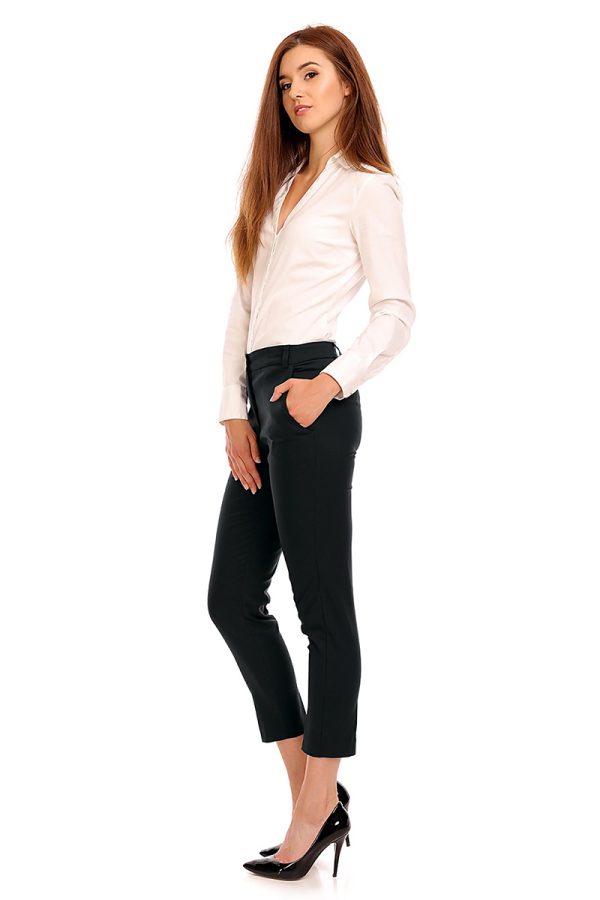 Black Women Trousers in Formal Trousers For Ladies with Cotton, Spandex and Nylon