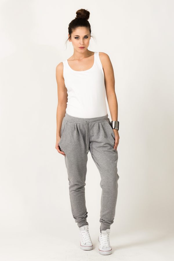 Grey Tracksuit Trousers 8 in Cotton and Polyester