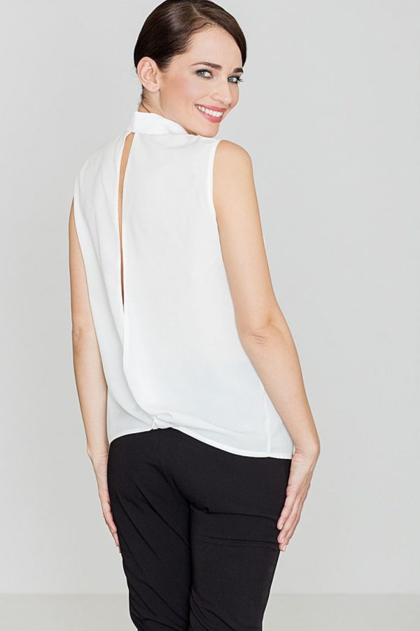 Beige Shirt in Shirts For Women with Spandex, Polyester and Viscose