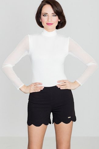 Black Shorts in Shorts For Women, Crop Pants with Polyester and Viscose