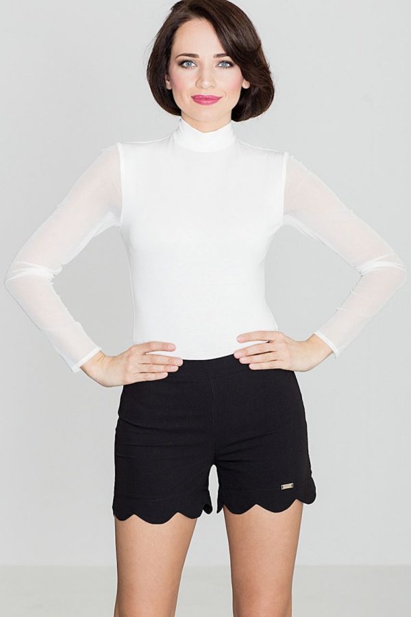 Black Shorts in Shorts For Women, Crop Pants with Polyester and Viscose