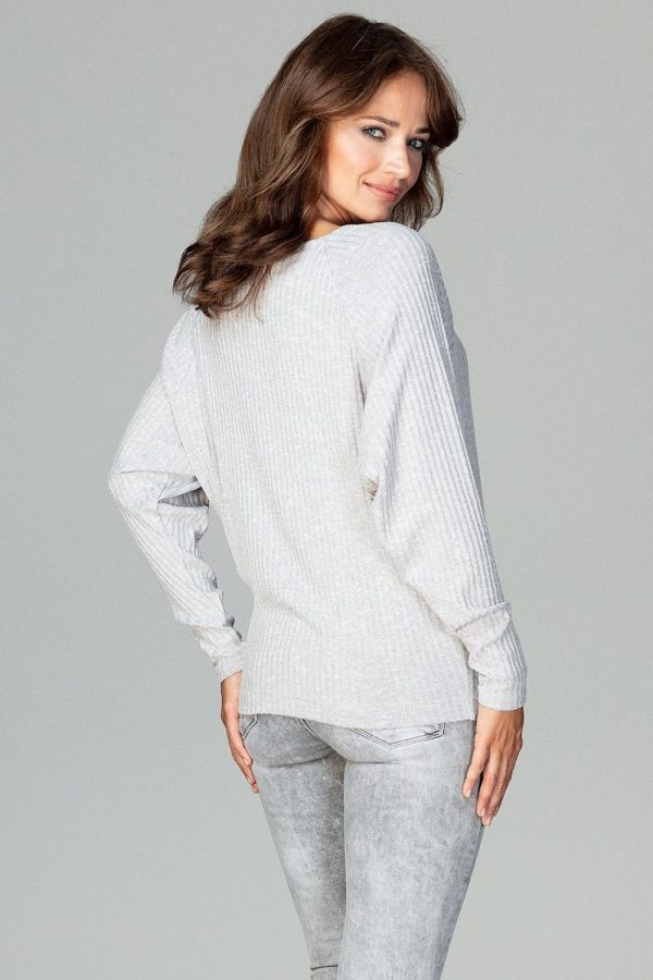 Grey Blouse in Women`s Blouses, Tunics with Spandex, Polyester and Viscose
