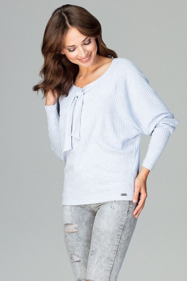 Blue Blouse in Women`s Blouses, Tunics with Spandex, Polyester and Viscose