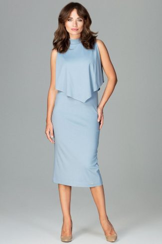 Blue Cocktail Dress in Formal Dresses, Cocktail Dresses with Spandex, Polyester and Viscose
