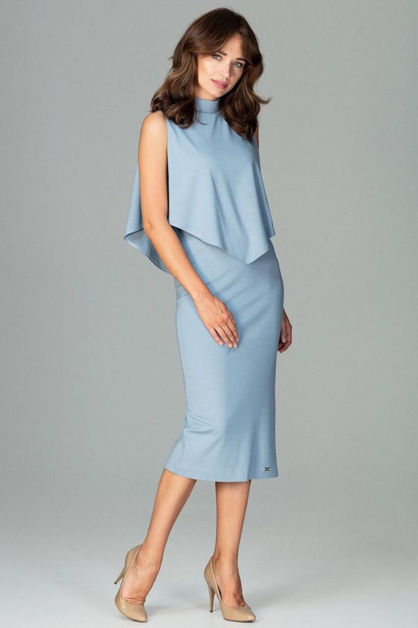 Blue Cocktail Dress in Formal Dresses, Cocktail Dresses with Spandex, Polyester and Viscose
