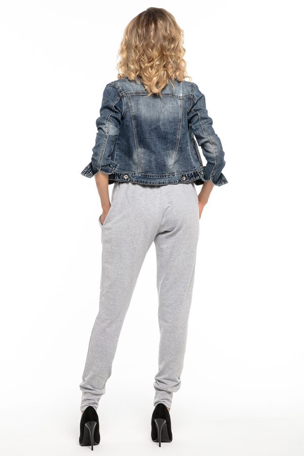 Grey Tracksuit Trousers in Women`s Tracksuit Bottoms, Sports Pants with Cotton and Polyester