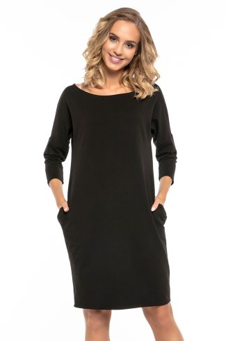 Black Daydress in Day Dresses with Cotton, Spandex and Polyester