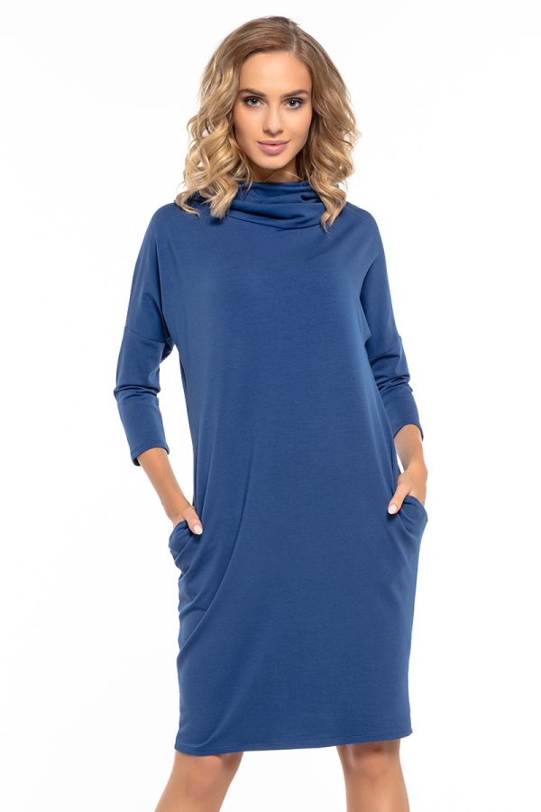 Blue Daydress in Day Dresses with Cotton, Spandex and Polyester