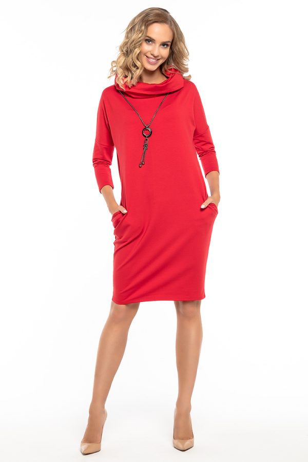 Red Daydress in Day Dresses with Cotton, Spandex and Polyester