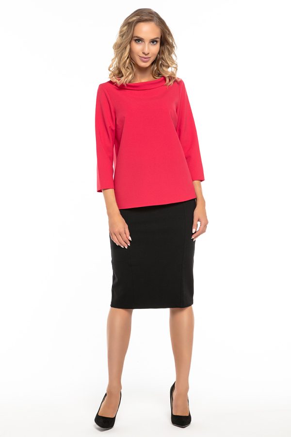 Red Blouse 8 in Spandex and Polyester