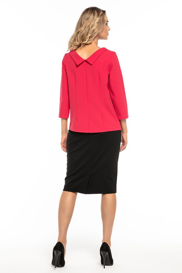 Red Blouse 8 in Spandex and Polyester