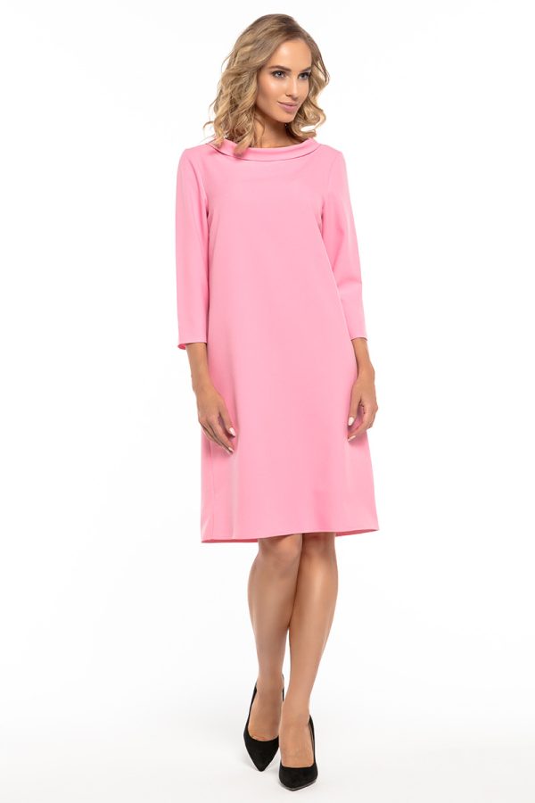 Pink Daydress in Day Dresses with Spandex and Polyester