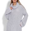 820135 Grey Long Jumper in Sweaters, Pullovers, Jumpers, Turtlenecks, Boleros, Shrugs with Acrylic