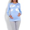 820204 Blue Pregnancy Pajamas in Maternity Nightwear with Spandex and Viscose