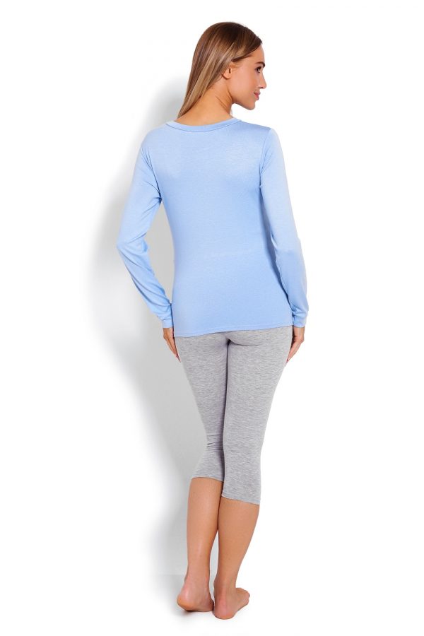 Blue Pregnancy Pajamas in Maternity Nightwear with Spandex and Viscose
