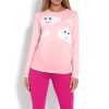 820210 Pink Pregnancy Pajamas in Maternity Nightwear with Spandex and Viscose