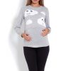 820213 Grey Pregnancy Pajamas in Maternity Nightwear with Spandex and Viscose