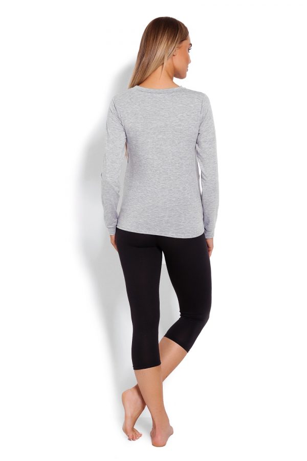 Grey Pregnancy Pajamas in Maternity Nightwear with Spandex and Viscose