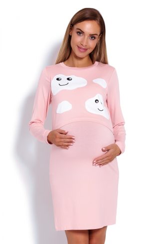 pink maternity nightgown model 122963 PeeKaBoo