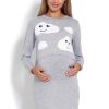 820234 Grey Maternity Nightgown in Maternity Nightwear with Spandex and Viscose