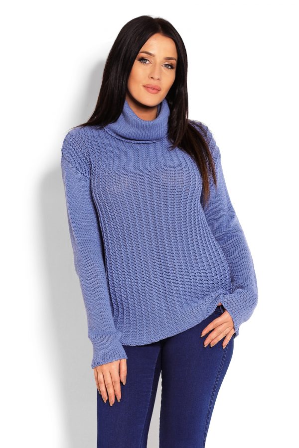 Blue Turtleneck in Sweaters, Pullovers, Jumpers, Turtlenecks, Boleros, Shrugs with Acrylic