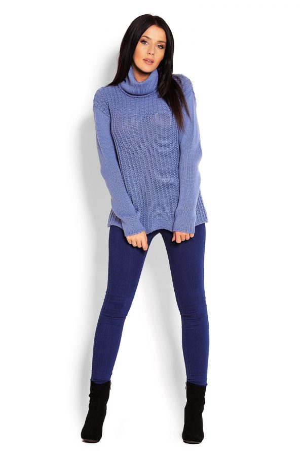 Blue Turtleneck in Sweaters, Pullovers, Jumpers, Turtlenecks, Boleros, Shrugs with Acrylic