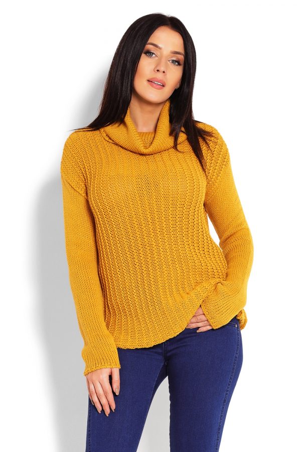 Yellow Turtleneck in Sweaters, Pullovers, Jumpers, Turtlenecks, Boleros, Shrugs with Acrylic