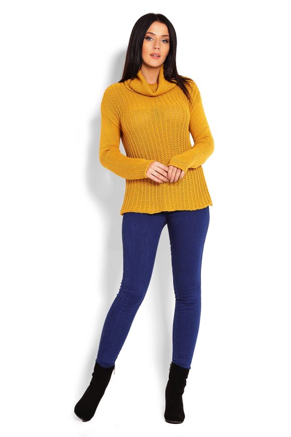 Yellow Turtleneck in Sweaters, Pullovers, Jumpers, Turtlenecks, Boleros, Shrugs with Acrylic