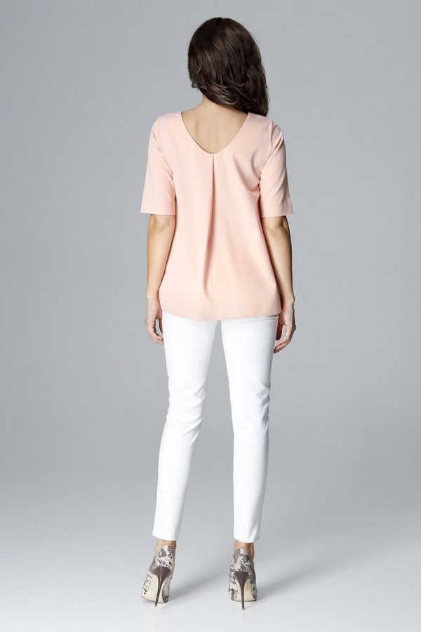Pink Blouse in Women`s Blouses, Tunics with Polyester and Viscose