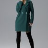 Green Coat in Women`s Coats, Jackets with Polyester and Viscose