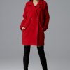 Red Coat in Women`s Coats, Jackets with Polyester and Viscose